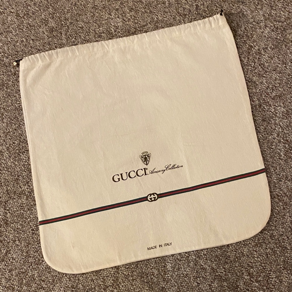 Gucci 1980s GG Princess Collection Dust Bag Large Logo Drawstring Italy Vintage - Picture 3 of 14